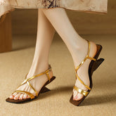 LBSFY  -  2024 Fashion Gold Beige Women Sandals Strange Style Heels Party Wedding Shoes Woman Thin Band Prom Pumps Summer Sandals Shoes